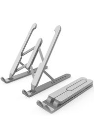 P1 Aluminium Alloy Laptop Folding Notebook Holder Tablet PC Stands For macbook Lenovo HP Adjustable Height Computer Cooling Bracket1687567