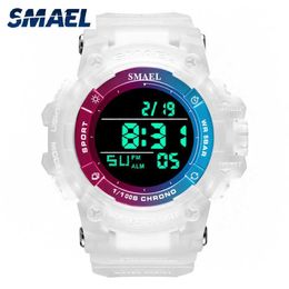 Damen-Digitaluhr, weiß, modisch, Wecker, Stoppuhr, Sport-Armbanduhr, 8046, Damen-Sportuhren, LED-Uhr, wasserdicht, Q0524306K