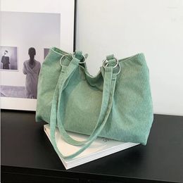 Evening Bags Corduroy Totes For Women Shopper Girls Handbags Zipper Eco Environmental Thickened Large Capacity Winter Shoulder