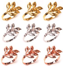 Christmas Napkin Rings Gold Silver Leaf Napkins Holder Table decoration for Wedding Outdoor Party Baby Shower7249216