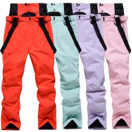 Poles New Skiing Pants Men Women Plus Size Warm Outdoor Skiing Snowboarding Sports Wear Waterproof Windproof White Ski Pants Xxxl