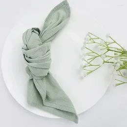 Table Napkin 45X30cm 30pcs Light Green Cloth Napkins Cotton For Wedding Decoration Christmas Baby Shower Birthday Parties Supplies