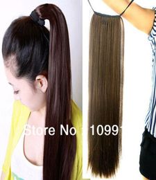 Womens Long Straight Hair Piece Steel Synthetic Ponytail Hair Extensions New LX00044952225