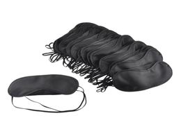 Black Eye Mask Shade Nap Cover Blindfold Mask for Sleeping Travel Soft Polyester Masks 4 Layer8447806