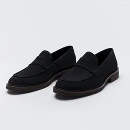 Casual Shoes Men's British Style Business Office Leather Men Cowhide Comfortable Shallow Slip-on Lazy Flat With Loafers