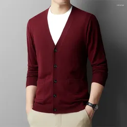 Men's Sweaters 5 Colours Sweater Coats Solid Wool Cardigan Knitted Jacket Men Clothing 2024 Slim Fit Casual Thin