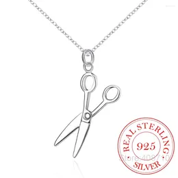 Pendants Fashion 925 Sterling Silver Cool Punk Scissors Pendant Necklace Men's