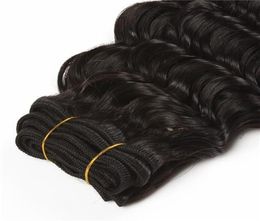 Deep Wave Style 8quot28quot 1pcs 95100g Human Hair Extensions Remy Hair Natural Colour can be dyed Brazilian virgin Hair6065960