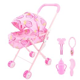 Baby Doll Stroller Role Play Girl Playing House Toys Simulation Furniture Doll Shopping Cart Baby Girls Toys Gifts 240305