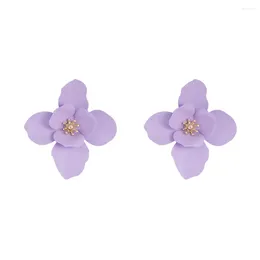 Stud Earrings Specially For Double-layer Petal Temperament Alloy European And American Spring Summer Fluorescent