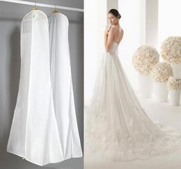 Big 180cm Wedding Dress Gown Bags High Quality White Dust Bag Long Garment Cover Travel Storage Dust Covers HT1159874348