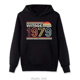 40Th Birthday Gift hoodie Classic Vintage 1979 hoodies Fashion Men Hooded Fleece Zipper Sweatshirt Streetwear Oversize