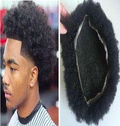 Stocked Afro Toupee for Basketbass Players and Basketball Fans Full Lace Men039s Wig Hair Pieces Brazilian Virgin Human Hair Fr9872391