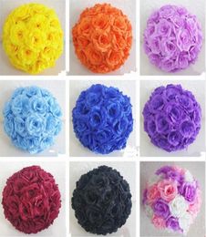 12quot30cm Wedding silk Pomander Kissing Ball flower ball decorate flower artificial flower for wedding garden mar8309626