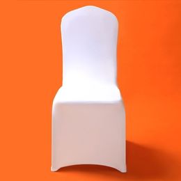 50 100Pcs Universal White Stretch Polyester Lycra Chair Covers Spandex for Weddings Party Banquet el Dining Office Decoration T283g