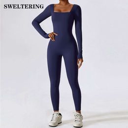 Lu Align Lemon Jumpsuit Sportswear Tracksuit Long Women's Sleeved Suit Gym Push Ups Fiess Workout Bodysuit Quick Drying Yoga One Piece Gym Jogger Sports