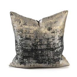 Cushion Decorative Pillow Black Gold Cushion Cover Couch Outdoor Decorative Case Modern Simple Luxury Texture Jacquard Art Home So271M