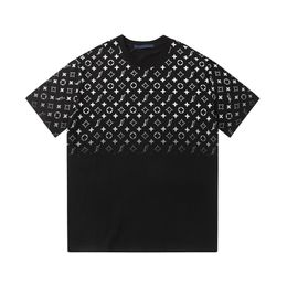 2024 Men's T-shirt designer new casual 100% pure cotton wrinkle resistant classic star shaped letter pattern couple short sleeved shirt black and white Asian