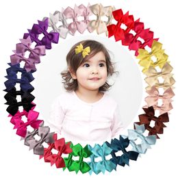 40PCS Mini Baby Clips for Fine Hair 2Inch Glitter Grosgrain Ribbon Hair Bow Alligator Hair Clips Fully Lined for Infants Toddler 240223