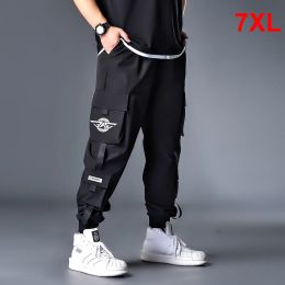 Hip hop streetwear calça masculina calças de carga oversize sweatpants masculino jogger calças alta qualidade mais szie 6xl 7xl