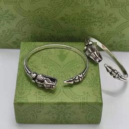 Designer luxury single bangle for men and women 925 Silver Retro Anaconda is time-adjustable couples with the same style bracelets283W