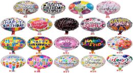 18inch Happy Birthday Balloon Aluminium Foil Balloons Helium Balloon Mylar Balls For kKd Party Decoration Toys Globos DHA518702233