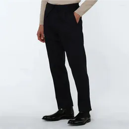 Men's Pants Black Straight Casual Korean Fashion Versatile Lace Up Waist Large Autumn And Winter Suit