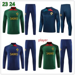 2023 2024 Portugal Men kids tracksuit soccer jerseys training suit RUBEN NEVES BRUNO RONALDO FERNANDES 23 24 football Sportswear suits kit