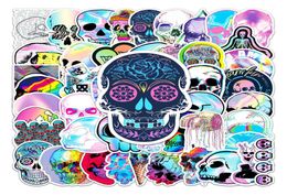 50pcs Psychedelic skull Stickers laser skeleton graffiti Stickers for DIY Luggage Laptop Skateboard Motorcycle Bicycle Sticker4675293