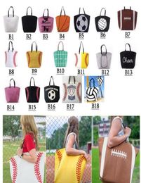 Outdoor beach bag sports canvas Handbags Softball Baseball Tote Football shouder bags Girl Volleyball Totes Storage Bags9636656