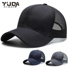 Outdoor sports baseball cap mens summer breathable mesh sunshade hat Korean version light plate solid Colour hat outdoor leisure