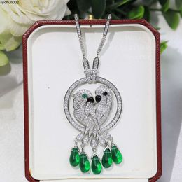 Panthere Necklace for Women Designer Man Diamond Emerald Gold Plated 18k T0p Quality Highest Counter Fashion Classic Style Anniversary Gift 013 Nxgo