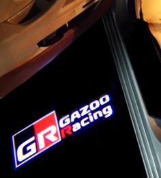 2pcs/lot Car Door Light GAZOO Racing GR SPORT Logo Light For Car Stying Welcome Light Decorative Lamp1298388