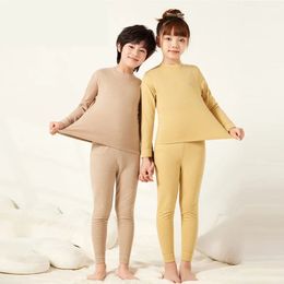 Boys Girls Underwear Suit Children Clothing Sets Autumn Winter Warm TopsPants 2Pcs Kids Clothes Homewear Pyjamas 3-14Y 240308