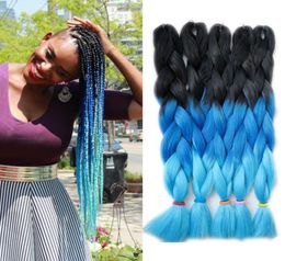 Three Colours Ombre Synthetic Xpression Braiding Hair 24 inches 100gpack Jumbo Crochet Braids Hair Kanekalon Xpression Braiding Ha9012243