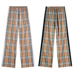 bb Designer Повседневные полосатые брюки с глубоким пятнистым буквенным принтом для мужчин и женщин, свободные универсальные брюки, прямые размеры S-XL