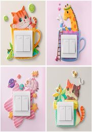 Switch sticker soft glue luminous unicorn 3d stereo Wall Stickers socket protective cover simple decorative1259781