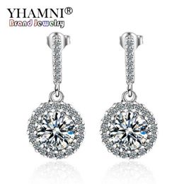 YHAMNI Fashion 925 Sterling Silver For Women Studs Earrings Luxury Cubic Zirconia Jewelry Girl Gift High Quality Whole LED4273191