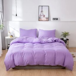 Nordic Solid Color Sanding Duvet Cover 220x240 Single Double Queen King Simple Bedding Set Pillowcase Bedclothes No Bed Sheet 240306