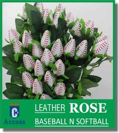 Baseball Rosessingle long stem leather roses Baseball Wedding Theme9685641