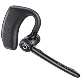 Wireless Headset Bluetooth Earpiece with Dual Noise Cancelling Microphone Hands Free Headphones Single Earphone Over Ear Earbud for Iphone Samsung Android