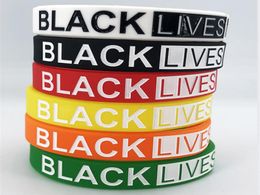 6 Colour Black Lives Matter Wristbands Silicone Wrist Band Bracelet Letters Print Rubber Bangles bracelet party Favour Whole KJJ8123949