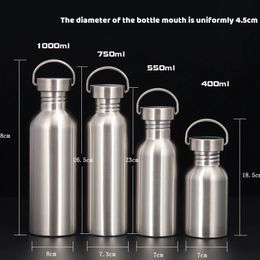 304 Stainless Steel Water Bottle Sport For Water Travel Portable Cycling Cup Outdoor Steel Drinking Bottles Drinkware 1000ML 240306