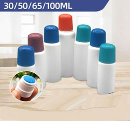 20 30 50 60 100ml Empty White Plastic Sponge Applicator Liquid Bottle HDPE White Bottles With Blue Sponge Head6700667