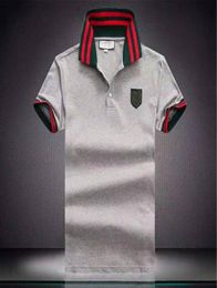 Mens designer g T shirt Polos spring summer Tactical Golf grid lapel Poloshirt Male mix Colour short sleeve tops solid Plaid printi1396334