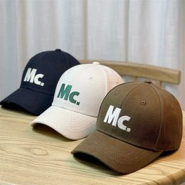 Korean Embroidered Letter Hardtop Baseball Hat for Men and Women Instagram Trendy Casual Versatile Show Face Small Sunshade Duck Tongue Hat Trendy