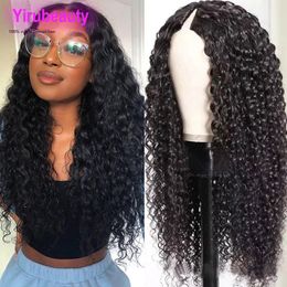 Malaysian Indian 100% Human Hair V Part Lace Wig Water Wave 150% 180% 210% Density Natural Colour 10-32inch