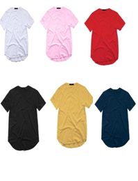 Men039s T Shirt Fashion Extended Street StyleTShirt Men039s clothing Curved Hem Long line Tops Tees Hip Hop Urban Blank Bas1090427