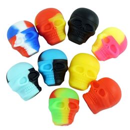 DHL 3ml Skull Containers Silicone Jars Dabs Wax Container Food Grade Non-Stick Concentrate Slick Bho Oil Storage Smoking Accessories