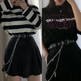 Belts Gothic Punk Women Pants Jeans Waist Chain With Metal Cross Butterfly Pendant Harajuku Hip Hop Trousers Belt Jewelry260z